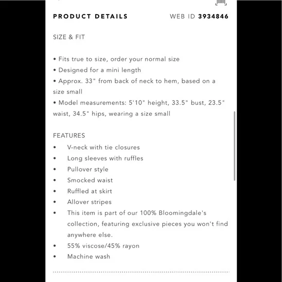 NWT Aqua smocked dress- size M - Picture 8 of 8